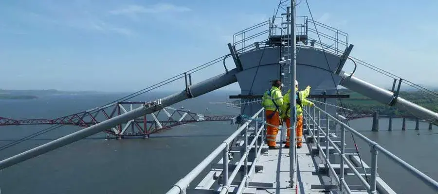 The Forth Bridge, a cantilever railway bridge across the Firth of Forth in the east of Scotland